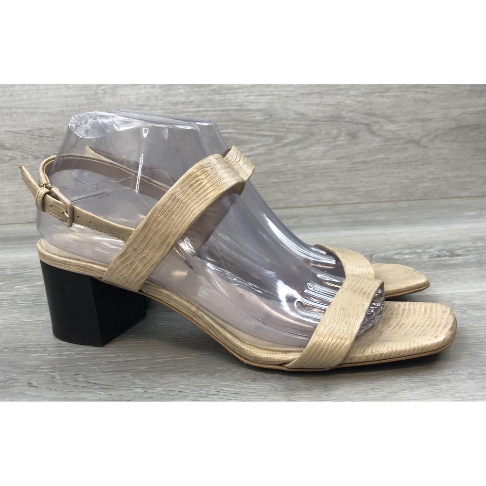 Everlane Women's Sandal Heel Leather 10 Beige Casual Comfort Buckle Shoes‎